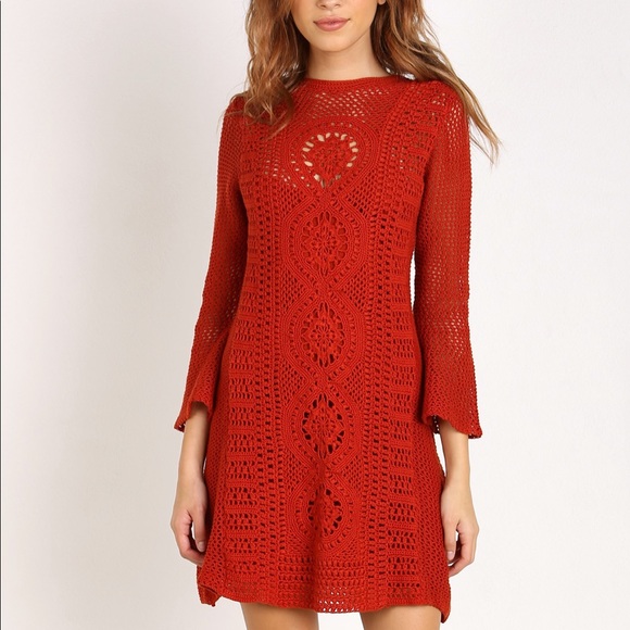 Free People Dresses & Skirts - Free People Rosalind Swit Dress Burnt Orange